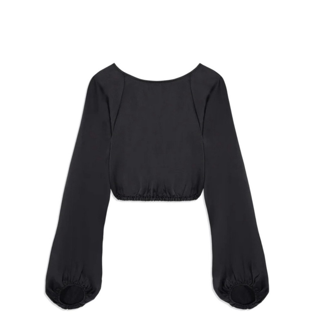 WeWoreWhat Black Balloon Sleeve Blouse - Picture 2 of 6